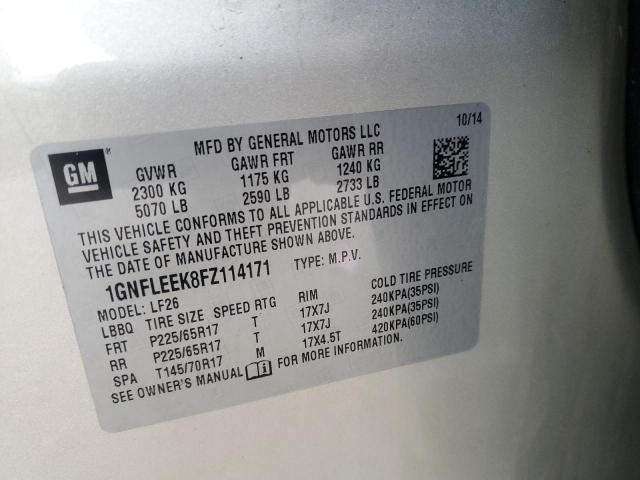 2015 CHEVROLET EQUINOX LS - 1GNFLEEK8FZ114171