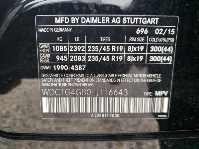 VIN WDCTG4GB0FJ116643 2015 Mercedes-Benz GLA-Class,... no.13