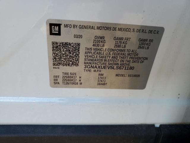 2020 CHEVROLET EQUINOX LT - 3GNAXUEV5LS671180
