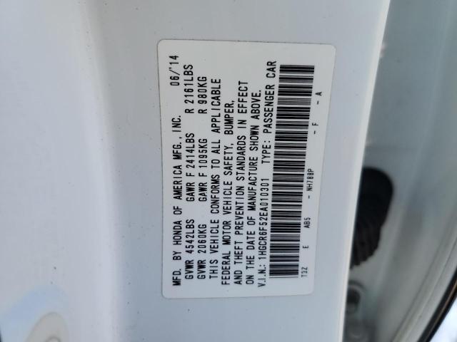 1HGCR6F52EA010301 | 2014 HONDA ACCORD HYB