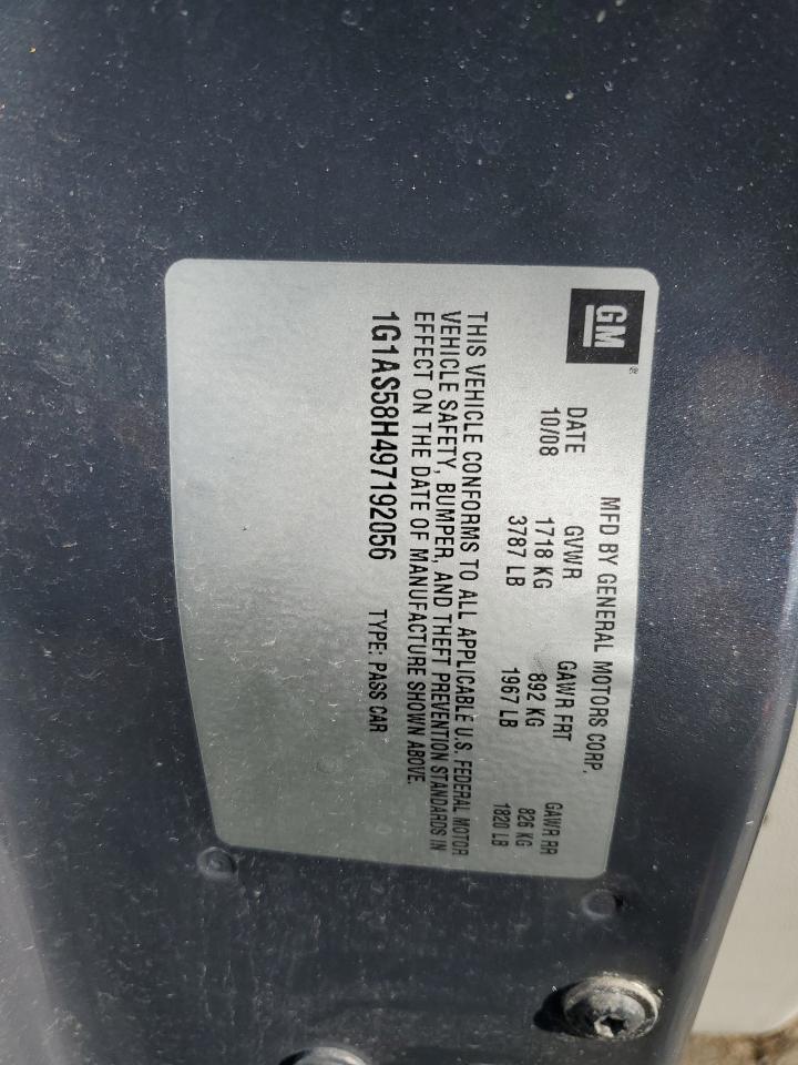 1G1AS58H497192056 2009 Chevrolet Cobalt Ls