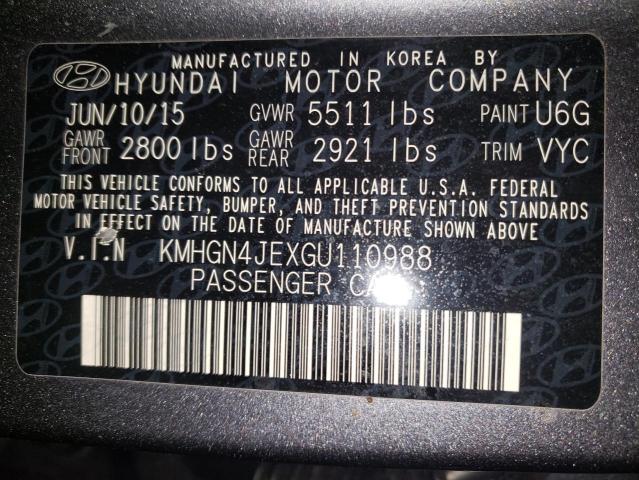 2016 HYUNDAI GENESIS 3. - KMHGN4JEXGU110988