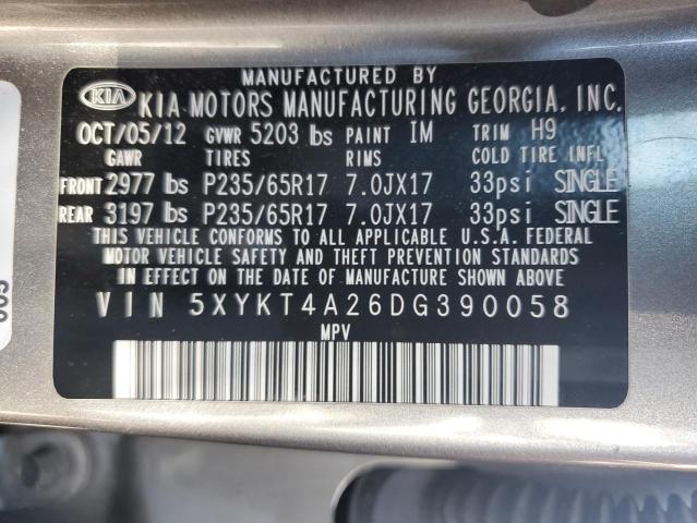 2013 Kia Sorento Lx VIN: 5XYKT4A26DG390058 Lot: 41045224