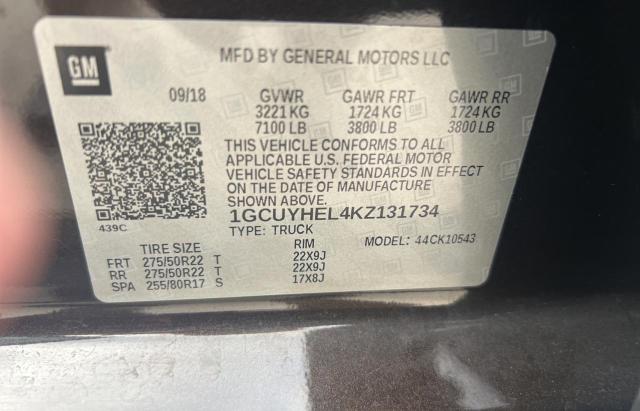 1GCUYHEL4KZ131734 | 2019 Chevrolet silverado k1500 high country