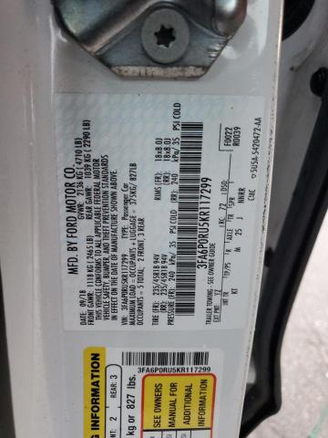 3FA6P0RU5KR117299 2019 FORD FUSION - Image 12