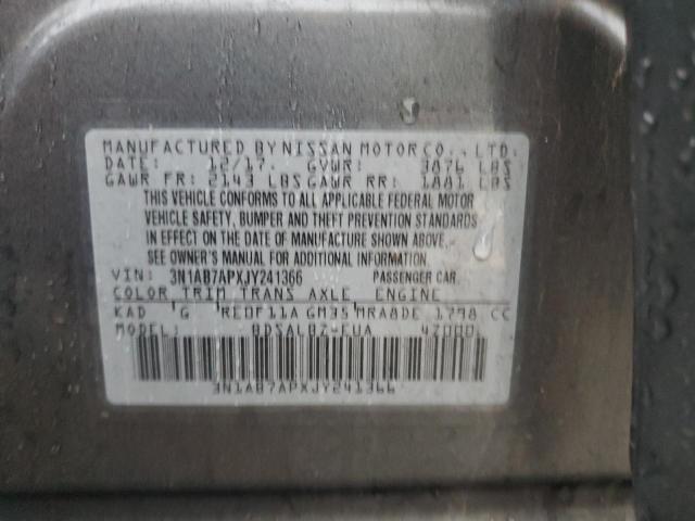 2018 Nissan Sentra S VIN: 3N1AB7APXJY241366 Lot: 39775604