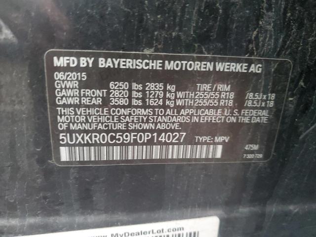 VIN 5UXKR0C59F0P14027 2015 BMW X5, Xdrive35I no.12