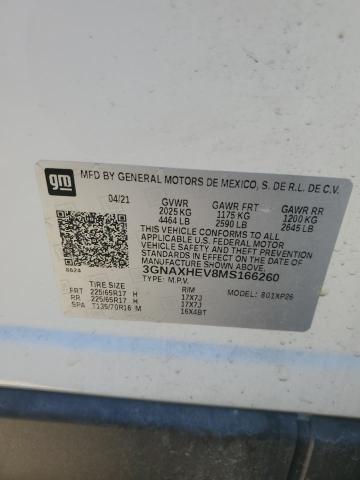 3GNAXHEV8MS166260 | 2021 CHEVROLET EQUINOX LS