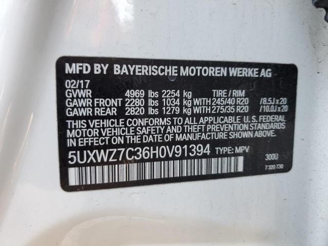 5UXWZ7C36H0V91394 2017 BMW X3, photo no. 14