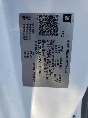 2020 CHEVROLET EXPRESS G2 - 1GCWGAFG5L1118463