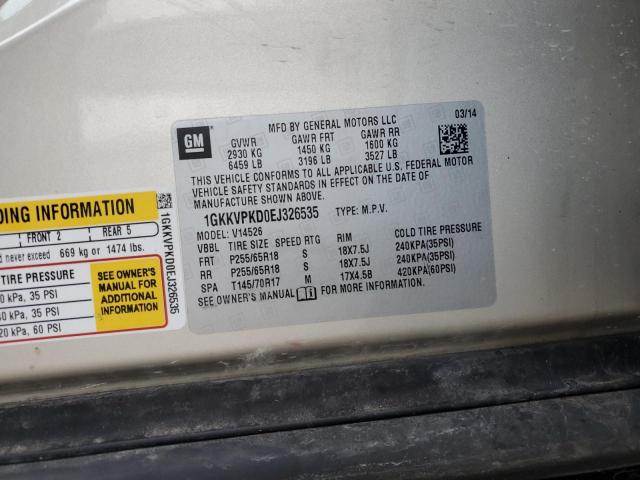 2014 GMC Acadia Sle VIN: 1GKKVPKD0EJ326535 Lot: 40204284