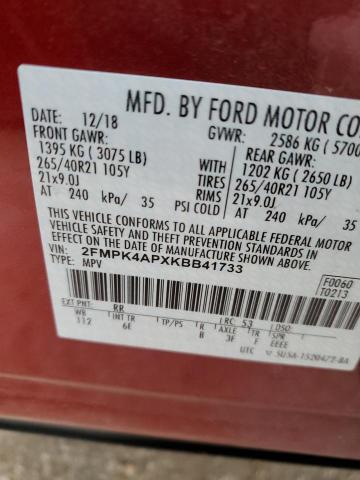 2019 FORD EDGE ST - 2FMPK4APXKBB41733