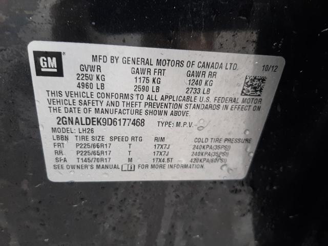 2013 Chevrolet Equinox Lt VIN: 2GNALDEK9D6177468 Lot: 39792344