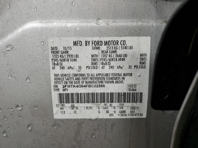 2FMTK4G94FBC02586 2015 FORD EDGE - Image 12