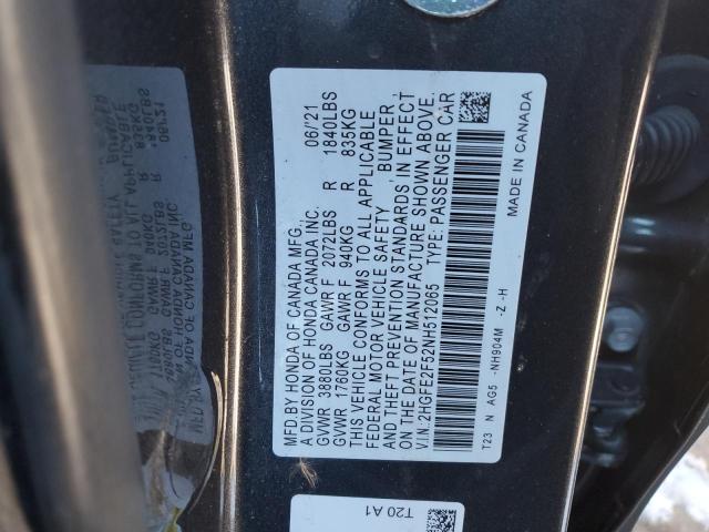 2022 HONDA CIVIC SPOR - 2HGFE2F52NH512065