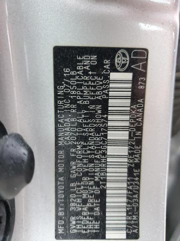 2016 TOYOTA COROLLA L 2T1BURHE3GC717574