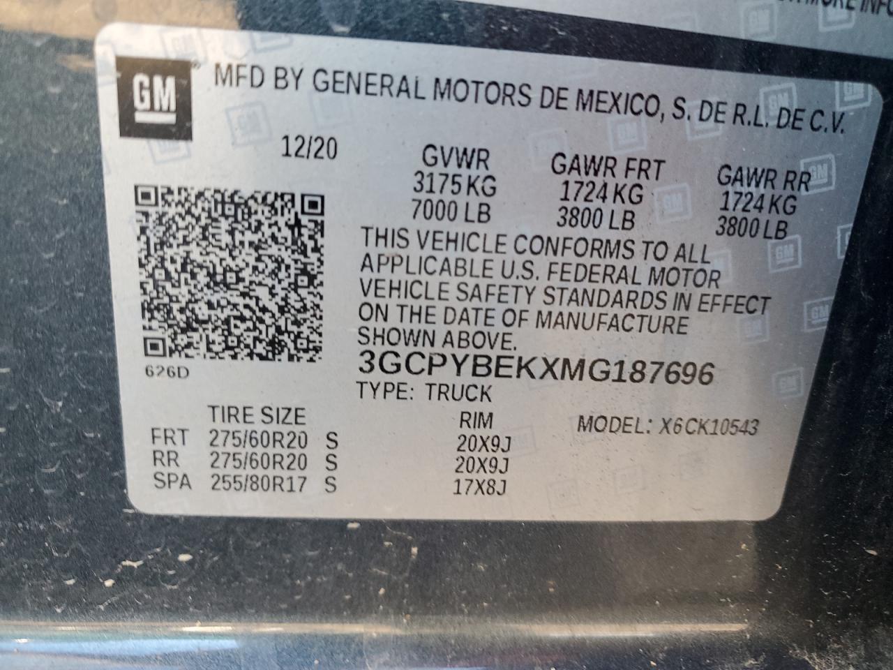 VIN: 3GCPYBEKXMG187696 2021 CHEVROLET ALL Models