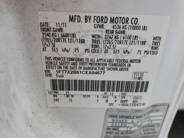 2012 Ford F250 Super Duty VIN: 1FT7X2B61CEA94677 Lot: 40879594