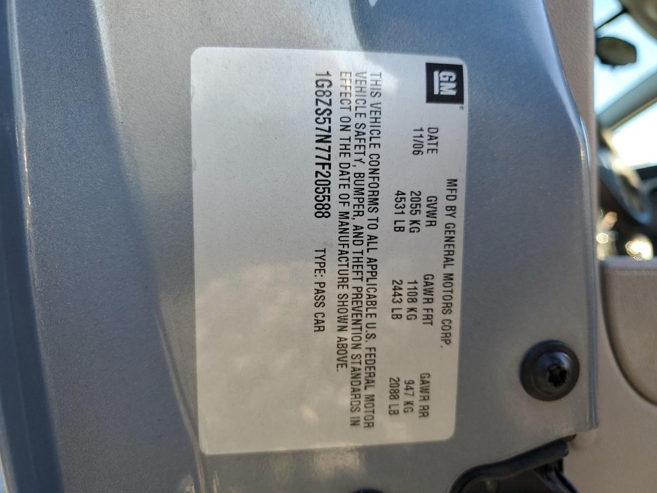 1G8ZS57N77F205588 2007 Saturn Aura Xe