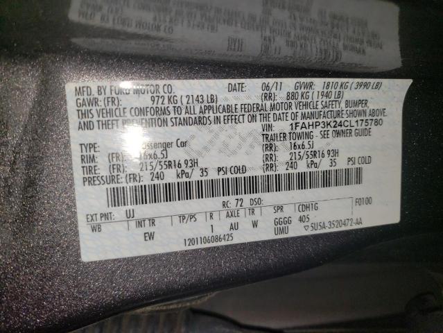 2012 Ford Focus Se VIN: 1FAHP3K24CL175780 Lot: 38333784