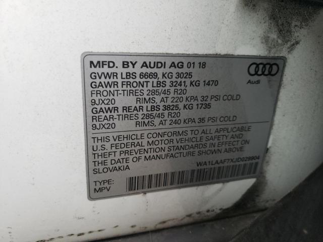 VIN WA1LAAF7XJD029904 2018 Audi Q7, Premium Plus no.12