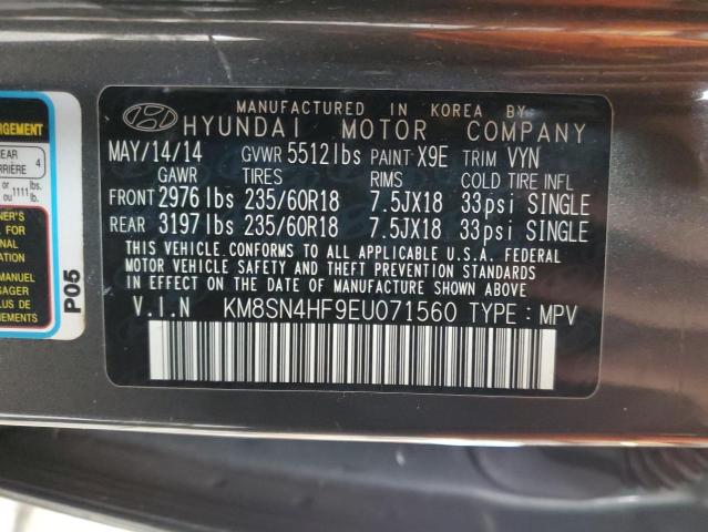 KM8SN4HF9EU071560 | 2014 HYUNDAI SANTA FE G