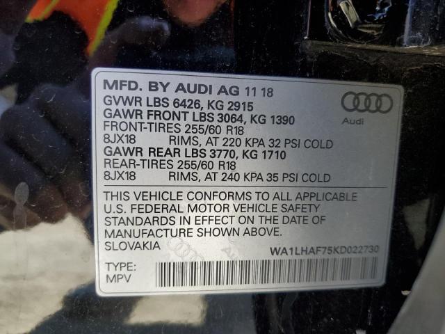 WA1LHAF75KD022730 2019 AUDI Q7, photo no. 13