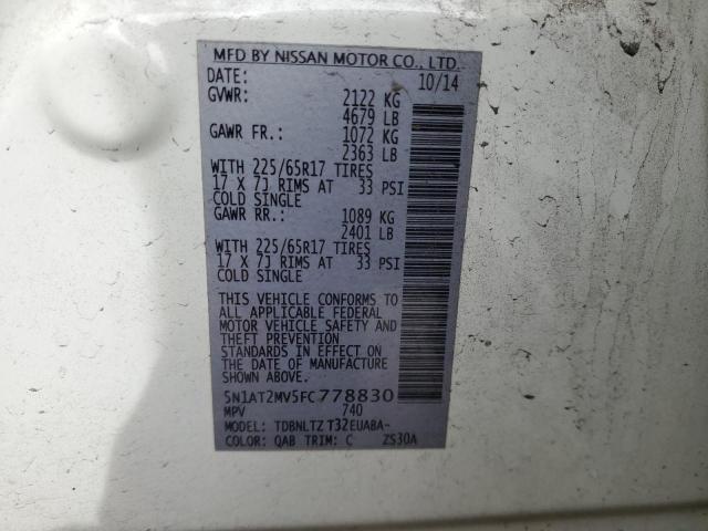 5N1AT2MV5FC778830 2015 Nissan Rogue S