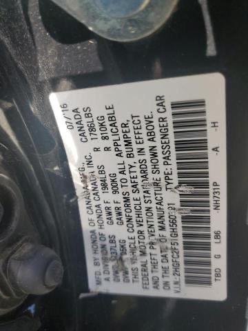 2HGFC2F51GH560391 | 2016 HONDA CIVIC LX