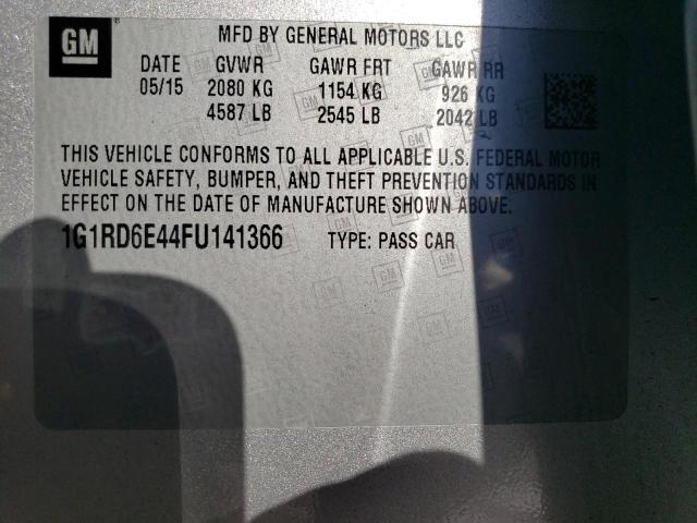 VIN 1G1RD6E44FU141366 2015 Chevrolet Volt no.12