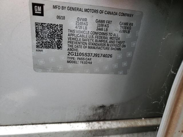 2018 Chevrolet Impala Lt VIN: 2G1105S37J9174026 Lot: 38827884