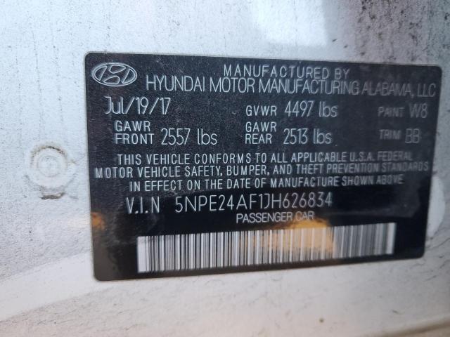 5NPE24AF1JH626834 | 2018 HYUNDAI SONATA SE