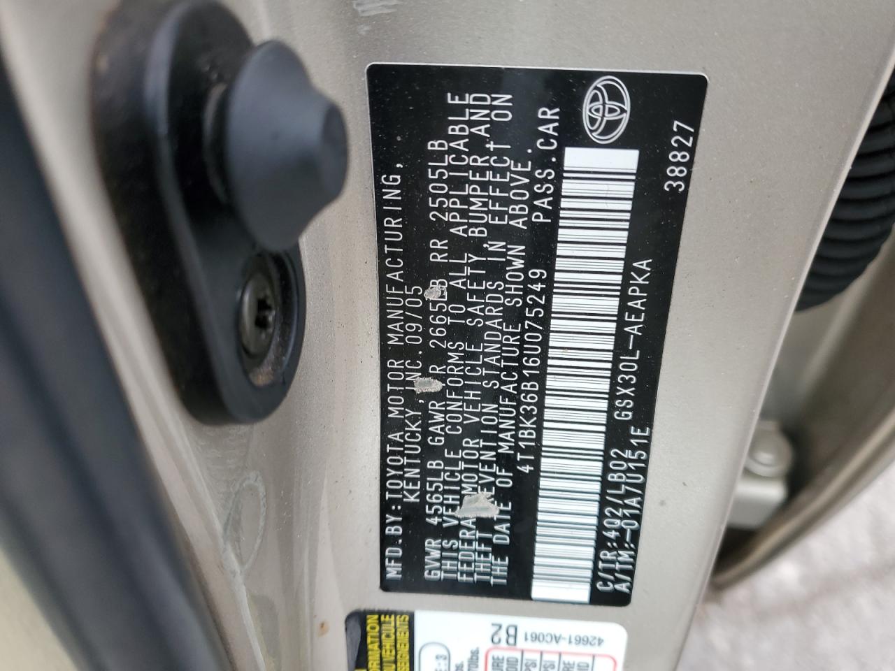 4T1BK36B16U075249 2006 Toyota Avalon Xl