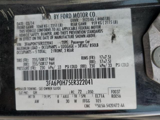 3FA6P0H75ER322041 | 2014 Ford fusion se