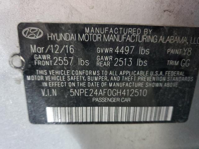 5NPE24AF0GH412510 | 2016 HYUNDAI SONATA SE