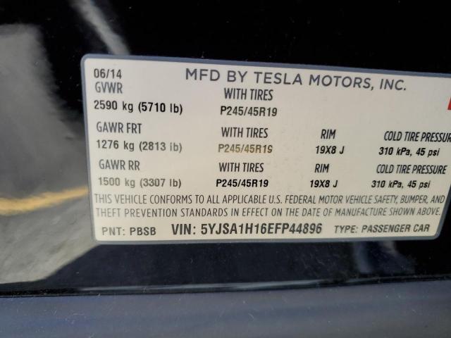 2014 Tesla Model S VIN: 5YJSA1H16EFP4489 Lot: 40000814