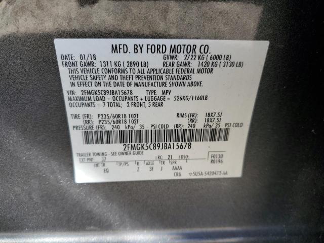 2FMGK5C89JBA15678 | 2018 FORD FLEX SEL