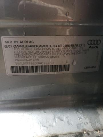 VIN 1GNKRGKD0HJ106825 2008 AUDI A4 no.13