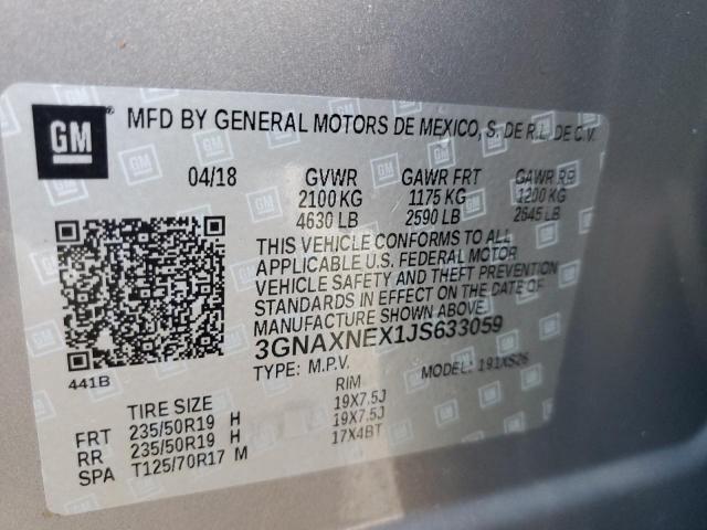 3GNAXNEX1JS633059 | 2018 CHEVROLET EQUINOX PR