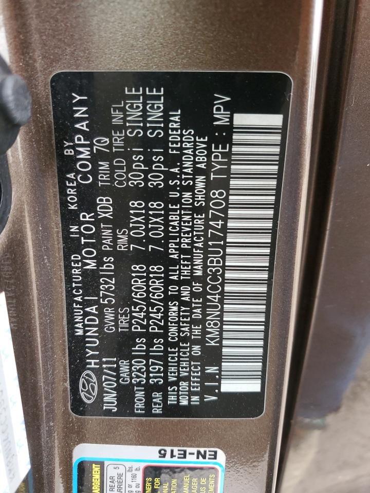 KM8NU4CC3BU174708 2011 Hyundai Veracruz Gls