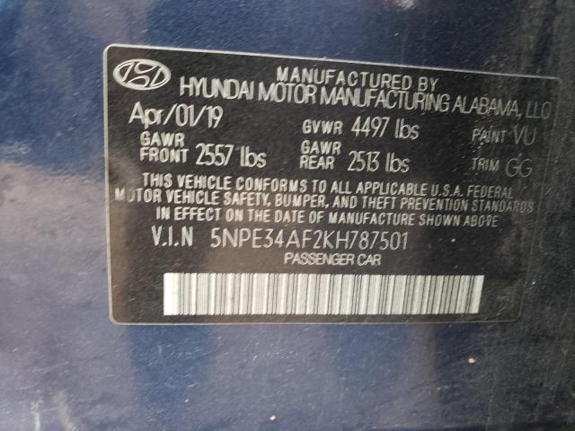 5NPE34AF2KH787501 2019 HYUNDAI SONATA - Image 13