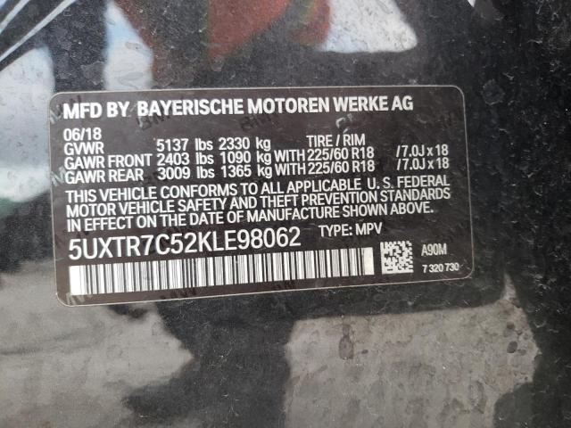 5UXTR7C52KLE98062 2019 BMW X3, photo no. 13