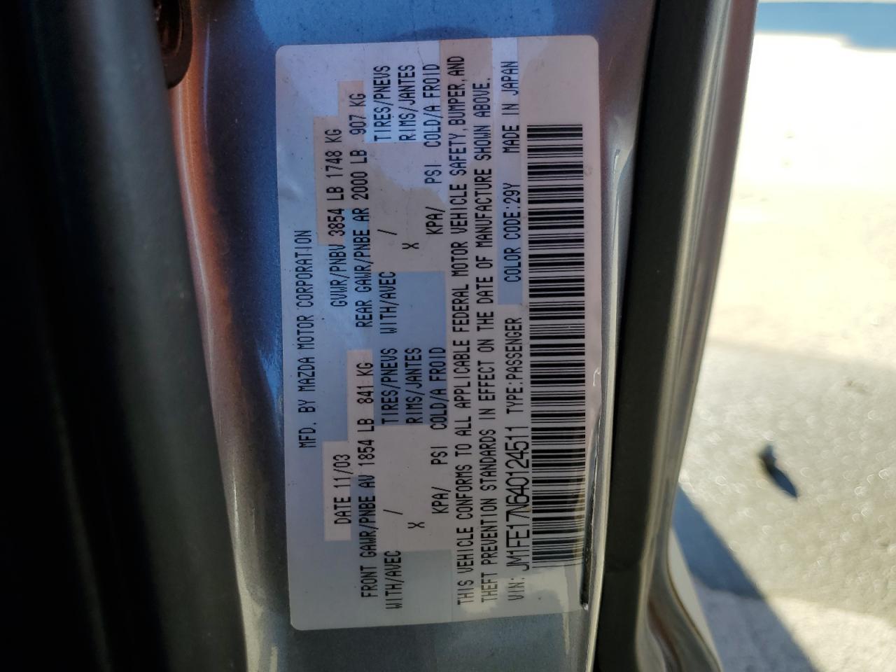 JM1FE17N640124511 2004 Mazda Rx8