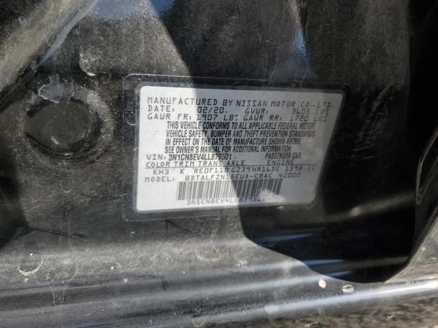 3N1CN8EV4LL879501 | 2020 NISSAN VERSA SV