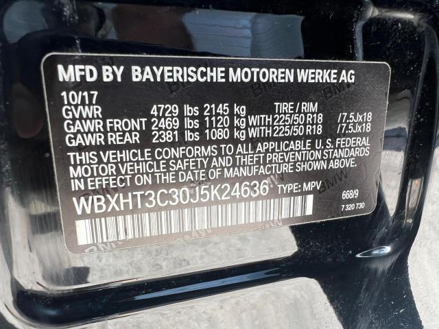 2018 BMW X1 xDrive28I VIN: WBXHT3C30J5K24636 Lot: 40098494