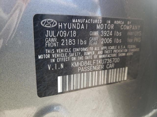 KMHD84LF1KU736700 | 2019 HYUNDAI ELANTRA SE