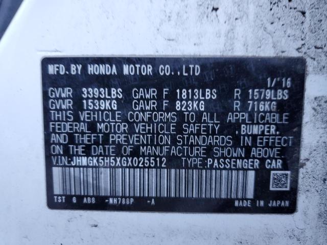 2016 HONDA FIT LX - JHMGK5H5XGX025512