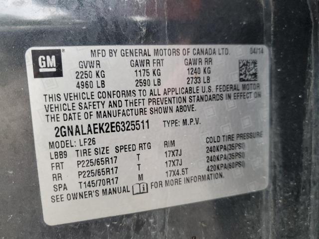 2014 Chevrolet Equinox Ls VIN: 2GNALAEK2E6325511 Lot: 40774844