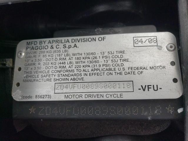 2009 APRILIA SR50 R-FAC - ZD4VFU0089S000118