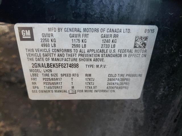 2GNALBEK5F6274898 | 2015 CHEVROLET EQUINOX LT